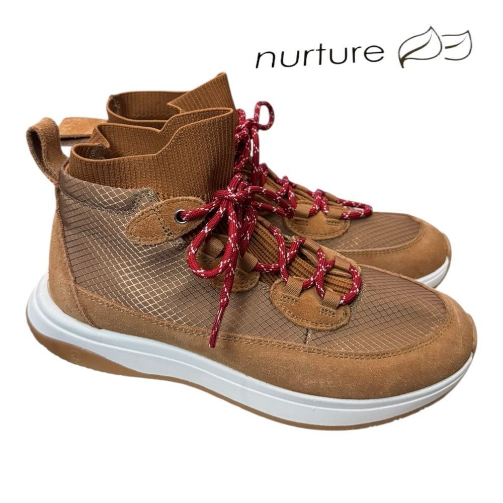 Nurture Response Women's Elias Mixed Platform High-top Tan Sneakers 7.5